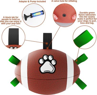 Show full view: Nocciola Football with Straps Interactive Dog Toy, 8-in slide 4 of 8