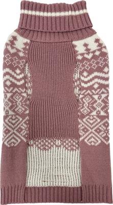 Show full view: Eddie Bauer Townsend Christmas Fair Isle Dog Sweater, Heathered Pink, Medium slide 3 of 8