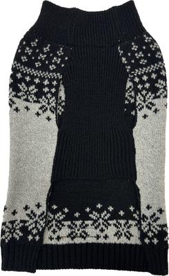 Show full view: Eddie Bauer Whitman Christmas Fair Isle Dog Sweater, Grey/Black, Small slide 3 of 7