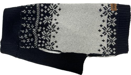 Show full view: Eddie Bauer Whitman Christmas Fair Isle Dog Sweater, Grey/Black, Small slide 4 of 7