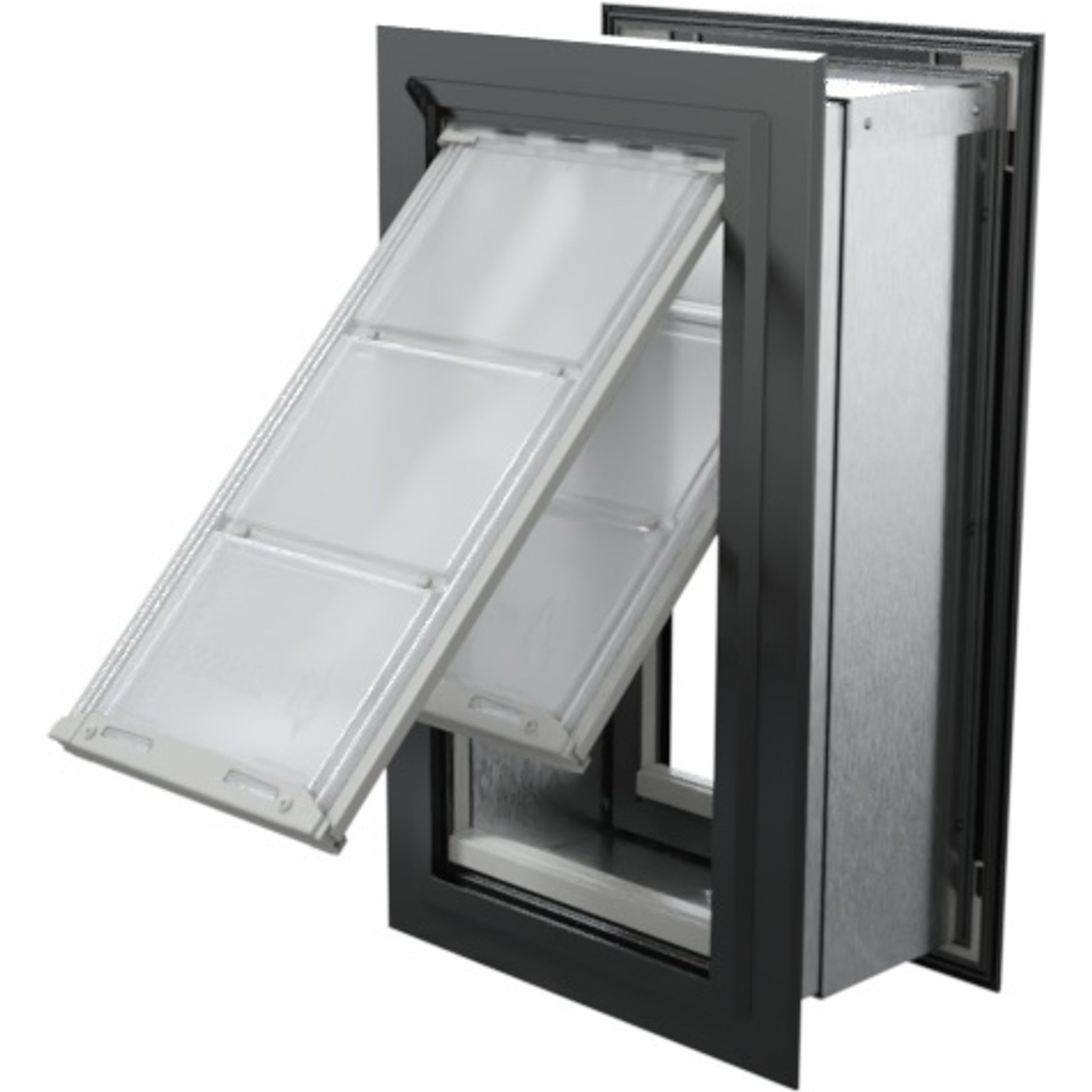 Endura Flap Double Flap Wall Mount Dog & Cat Door, Medium, Black