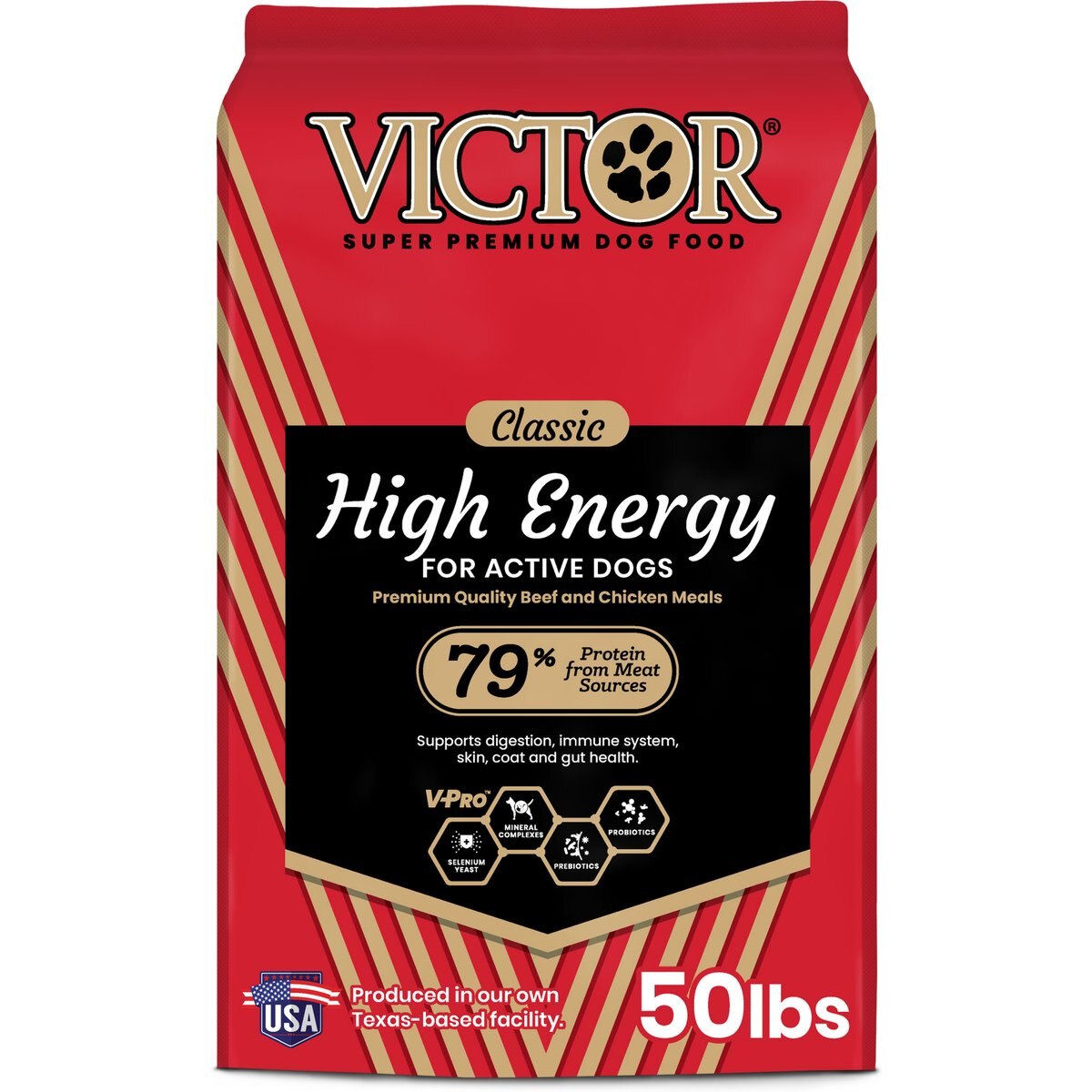 VICTOR High Energy Active Sporting Gluten-Free Beef & Chicken Meal Dry Dog Food, 50-lb bag