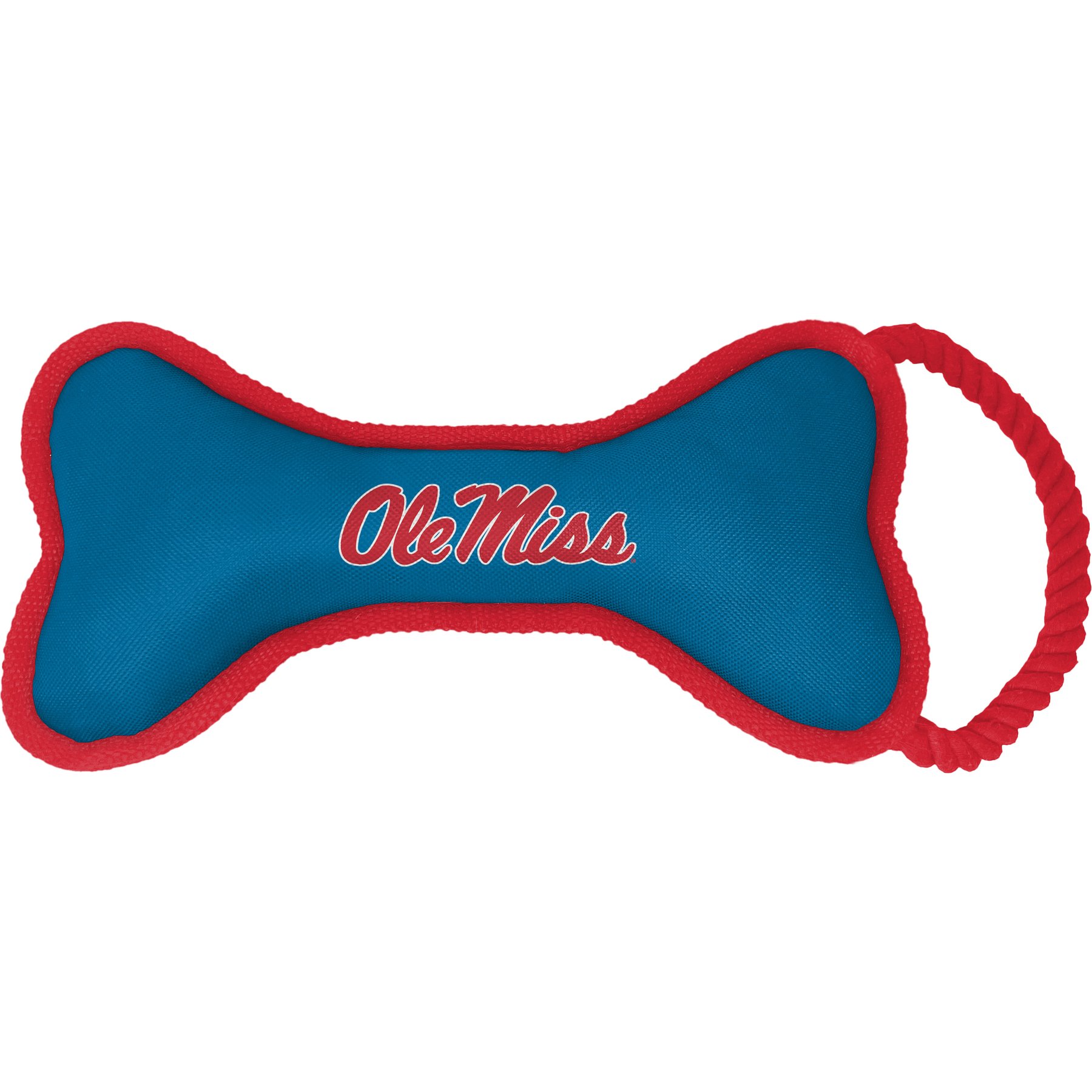 ShopInstaPets NCAA Rope & Squeaker Dog Toy, Ole Miss Rebels