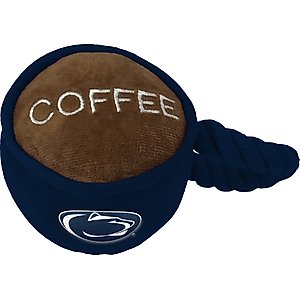 ShopInstaPets Penn State Nittany Lions Rope & Squeaker Coffee Mug Dog Toy, Blue