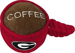 ShopInstaPets Georgia Bulldogs Rope & Squeaker Coffee Mug Dog Toy, Red