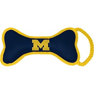 ShopInstaPets NCAA Rope & Squeaker Dog Toy, Michigan Wolverines