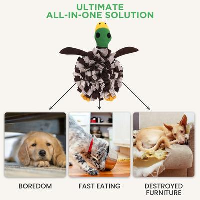 Show full view: LuftPets Squeaky Duck Snuffle Mat Dog Toy, Brown, Large slide 5 of 10