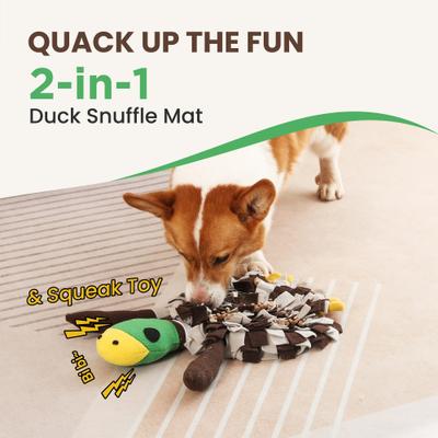 Show full view: LuftPets Squeaky Duck Snuffle Mat Dog Toy, Brown, Large slide 4 of 10