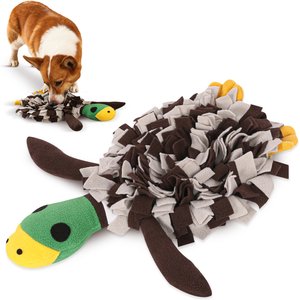 LuftPets Squeaky Duck Snuffle Mat Dog Toy, Brown, Large