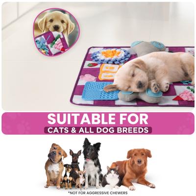 Show full view: LuftPets Squeaky Bone Snuffle Mat Dog Toy, Large, Purple slide 7 of 10