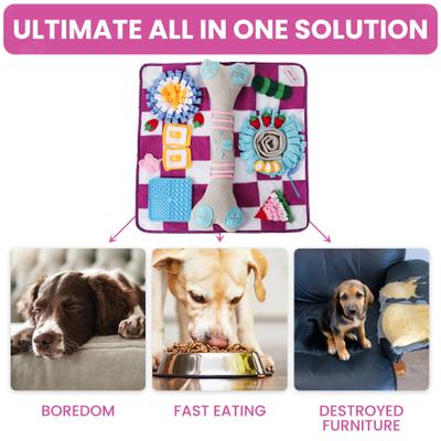 Show full view: LuftPets Squeaky Bone Snuffle Mat Dog Toy, Large, Purple slide 4 of 10