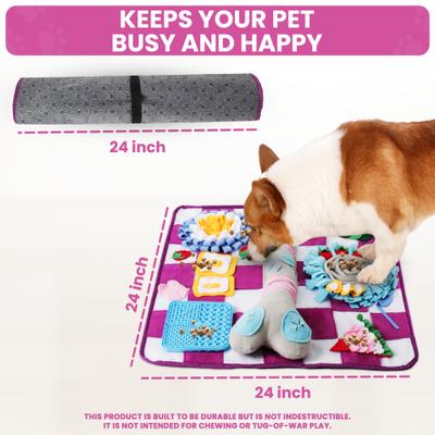 Show full view: LuftPets Squeaky Bone Snuffle Mat Dog Toy, Large, Purple slide 2 of 10
