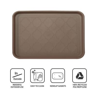Show full view: LFC PETS 2Pcs Non-Skid Dog & Cat Food Placemat, Brown, Medium slide 4 of 8
