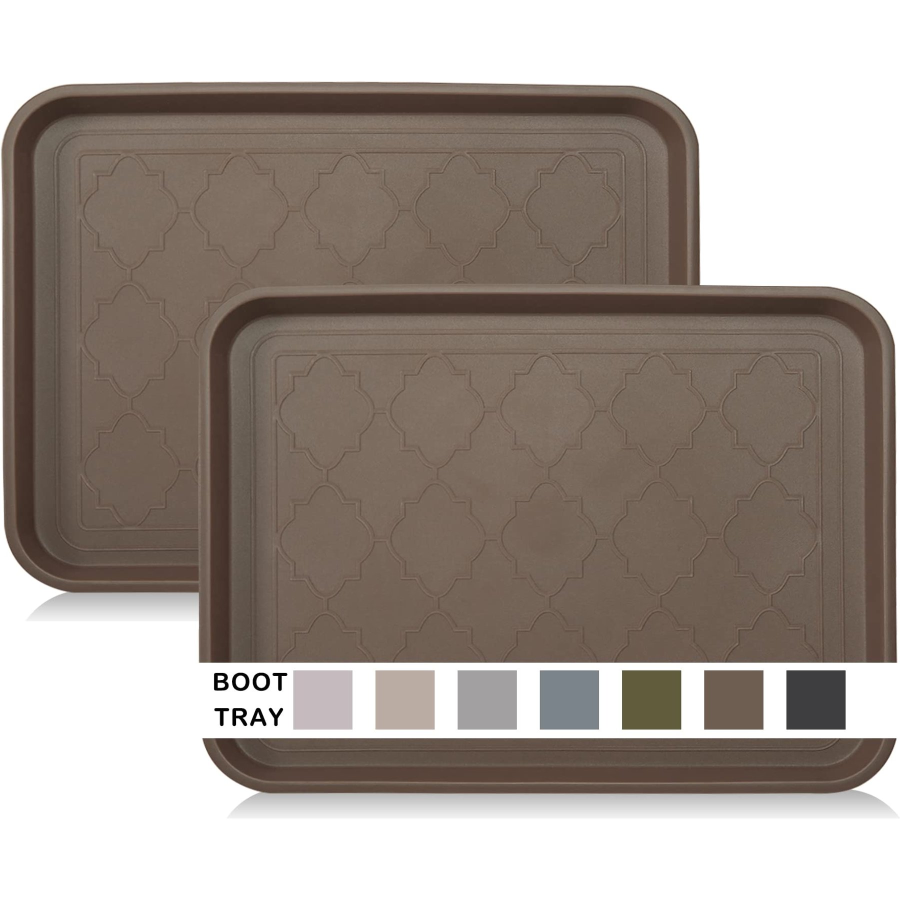 LFC PETS 2Pcs Non-Skid Dog & Cat Food Placemat, Brown, Medium