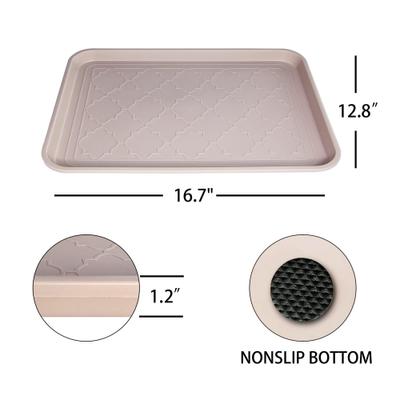 Show full view: LFC PETS 2Pcs Non-Skid Dog & Cat Food Placemat, Tan, Medium slide 3 of 8