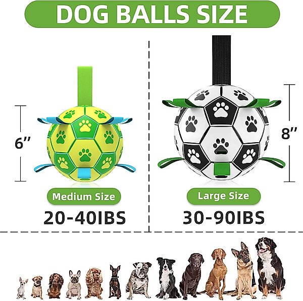 Show full view: Nocciola Soccer Ball with Straps Interactive Dog Toy, Yellow & Green, 6-in slide 5 of 7