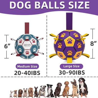 Show full view: Nocciola Soccer Ball with Straps Interactive Dog Toy, Purple & Orange, 8-in slide 3 of 7