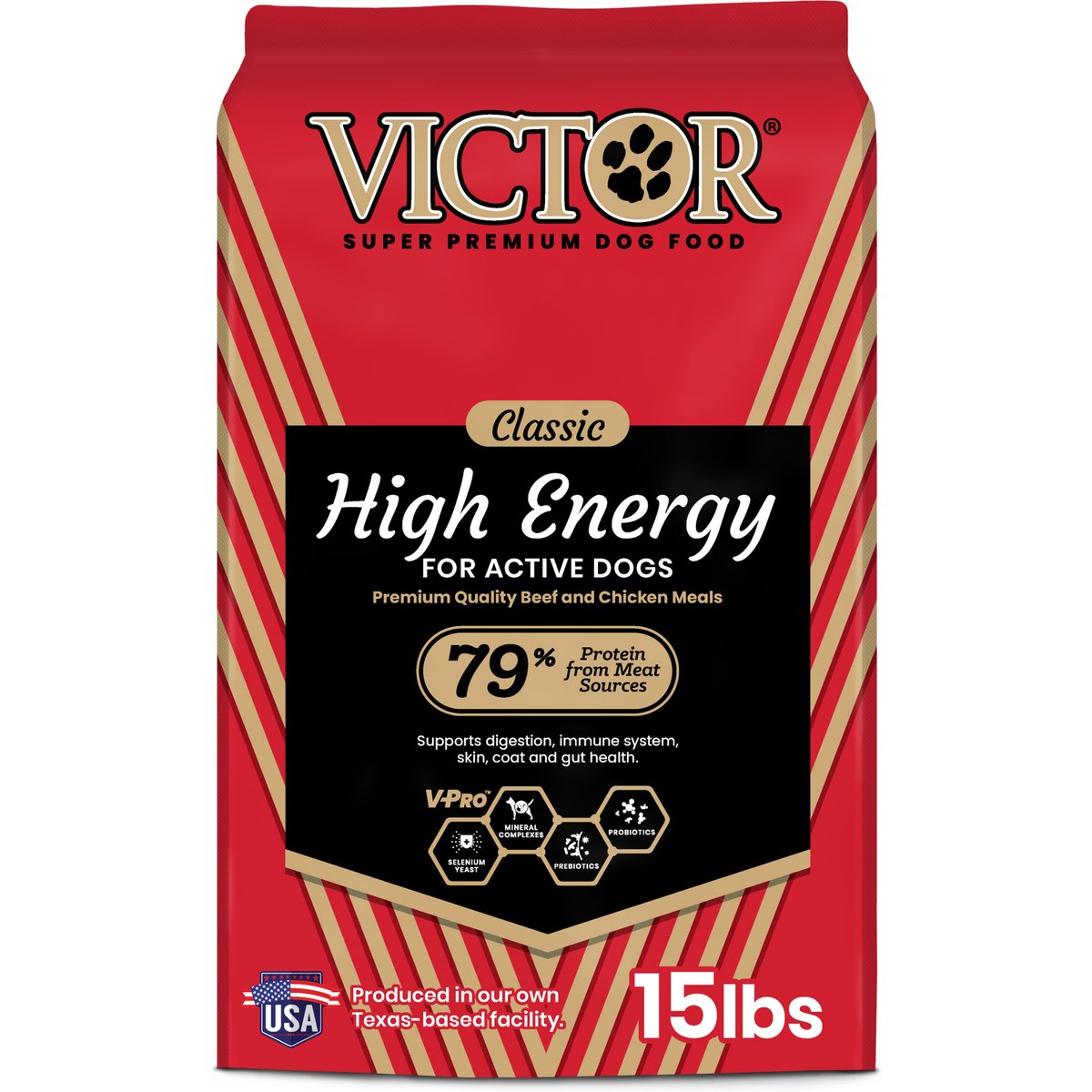 VICTOR High Energy Active Sporting Gluten-Free Beef & Chicken Meal Dry Dog Food, 15-lb bag