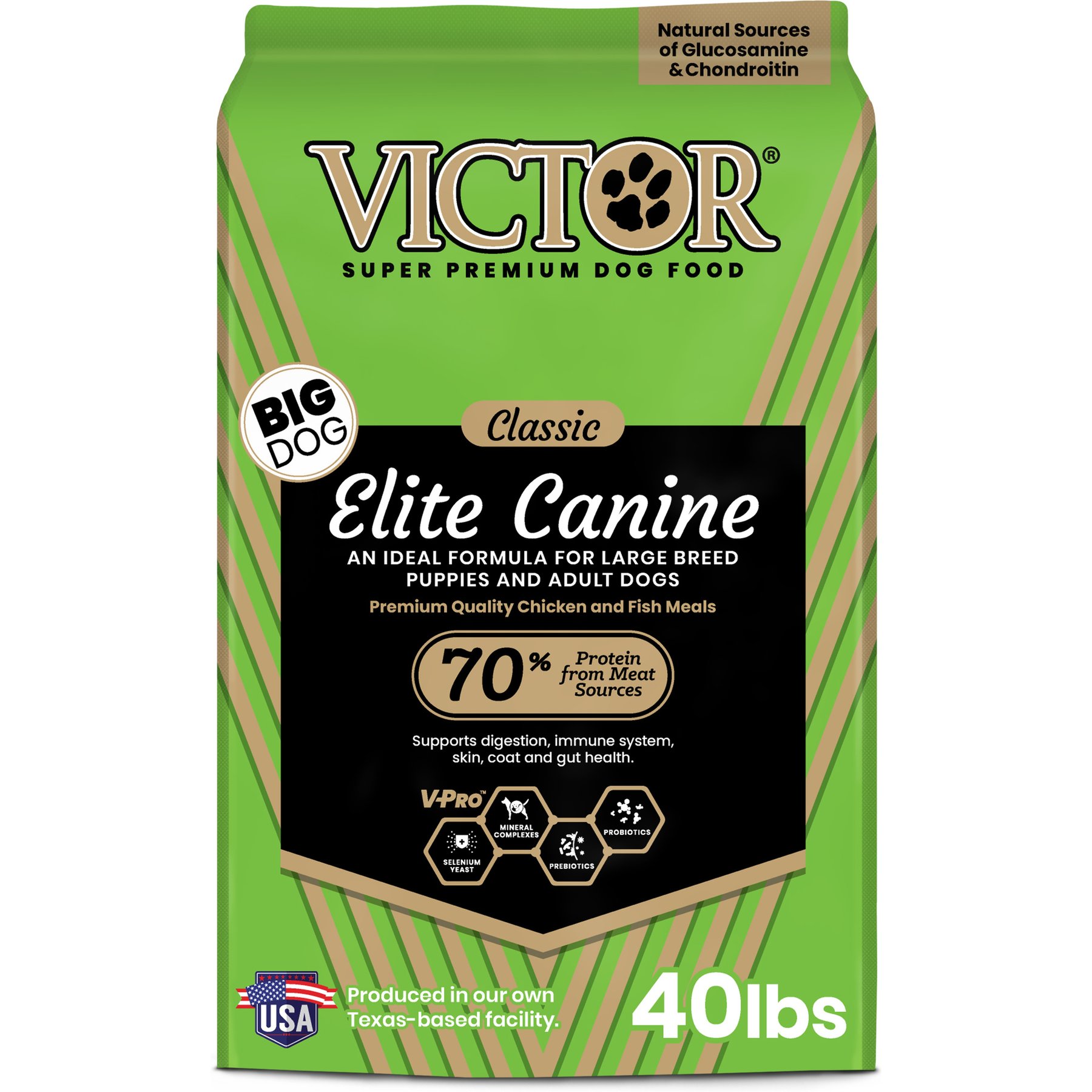 VICTOR Gluten-Free Large Breed Chicken & Fish Meal Elite Canine Dry Dog Food, 80-lb bundle