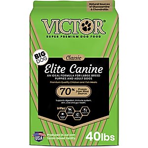 VICTOR Large Breed Gluten-Free Chicken & Fish Meal Elite Canine Dry Dog Food, 40-lb bag