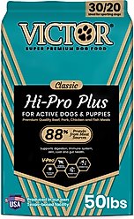 VICTOR Hi-Pro Plus 30/20 Active Sporting High Protein Gluten-Free Dry Dog Food, 50-lb bag