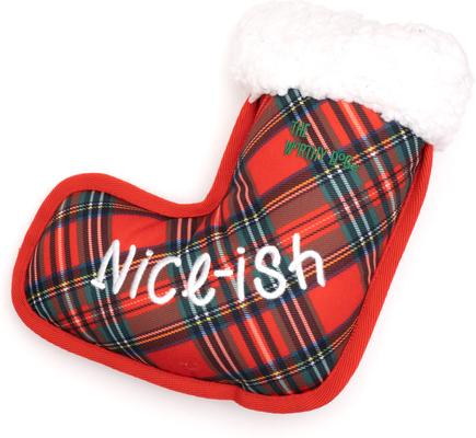 Show full view: The Worthy Dog Christmas Stocking Dog Toy, Multicolored, Small slide 2 of 2