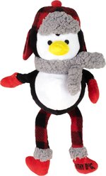 The Worthy Dog Christmas Buffalo Penguin Dog Toy, Black/White, One Size