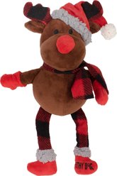 The Worthy Dog Christmas Buffalo Reindeer Dog Toy, Brown, One Size