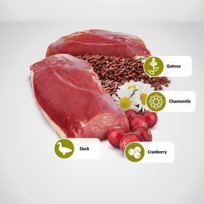 Show full view: Farmina N&D Quinoa Feline Duck, Cranberry & Chamomile Urinary Dry Cat Food, 8.8-lb bag slide 6 of 10