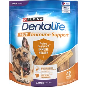 DentaLife Plus Immune Support Chicken, Apple & Blueberry Flavor Large Dog Dental Treats, 19 count (original)