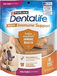 DentaLife Plus Immune Support Chicken, Apple & Blueberry Flavor Small/Medium Dental Dog Treats, 8 count