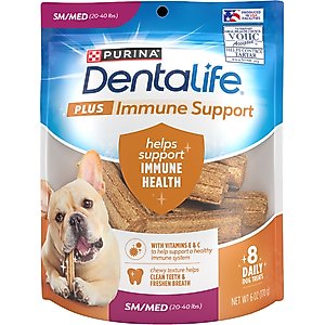 DentaLife Plus Immune Support Chicken, Apple & Blueberry Flavor Small/Medium Dental Dog Treats, 8 count