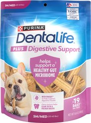 DentaLife Plus Digestive Support Chicken & Pumpkin Flavor Small/Medium Dental Dog Treats, 19 count (original)