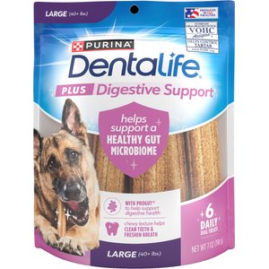 DentaLife Plus Digestive Support Chicken & Pumpkin Flavor Large Dental Dog Treats, 6 count