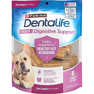 DentaLife Plus Digestive Support Chicken & Pumpkin Flavor Small/Medium Dental Dog Treats, 8 count