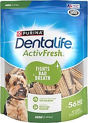 DentaLife ActivFresh Daily Oral Care Mini Dental Dog Treats, 56 count