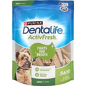 DentaLife ActivFresh Daily Oral Care Mini Dental Dog Treats, 56 count