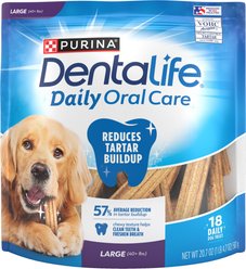 DentaLife Daily Oral Care Chicken Flavor Large Adult Dental Dog Treats, 18 count pouch