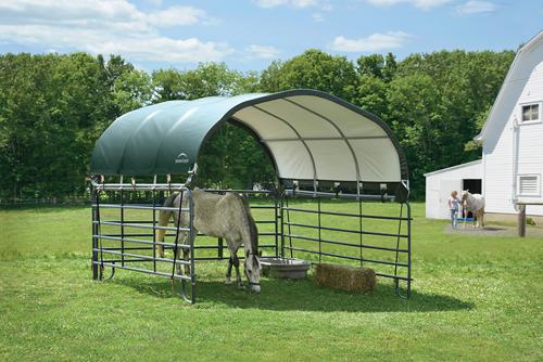 Show full view: ShelterLogic Corral Shelter & Horse Shade, Green, 12 x 12-ft slide 2 of 11