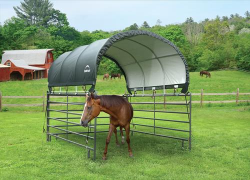 Show full view: ShelterLogic Corral Shelter & Horse Shade, Green, 10 x 10-ft slide 2 of 10