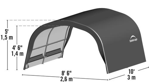 Show full view: ShelterLogic Round Horse & Storage Shade Shelter Kit, Green, 8 x 10 x 5-ft slide 3 of 9