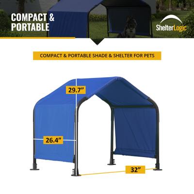 Show full view: ShelterLogic Outdoor Pet Shade, Blue, Blue, 2.5 x 2 x 2.5-ft slide 6 of 10