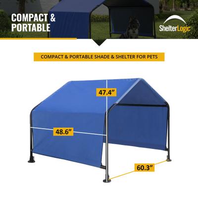 Show full view: ShelterLogic Outdoor Pet Shade, Blue, Blue, 5 x 4 x 4-ft slide 6 of 10