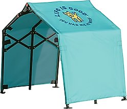 LIFE IS GOOD Outdoor Pet Shade, Teal Blue, 3.5-ft