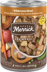 Merrick Grain-Free Wet Dog Food Wilderness Blend, 12.7-oz can, case of 12