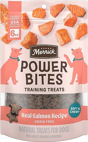 Merrick Power Bites Real Salmon Recipe Grain-Free Soft & Chewy Dog Treats