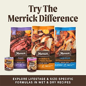 Merrick Power Bites Real Texas Beef Recipe Grain-Free Soft & Chewy Dog Treats, 6-oz bag