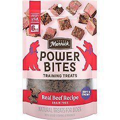 Merrick Power Bites Real Texas Beef Recipe Grain-Free Soft & Chewy Dog Treats, 6-oz bag