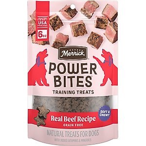 Merrick Power Bites Real Salmon Recipe Grain-Free Soft & Chewy Dog Treats