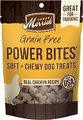 Merrick Power Bites Real Chicken Recipe Grain-Free Soft & Chewy Dog Treats, 6-oz bag